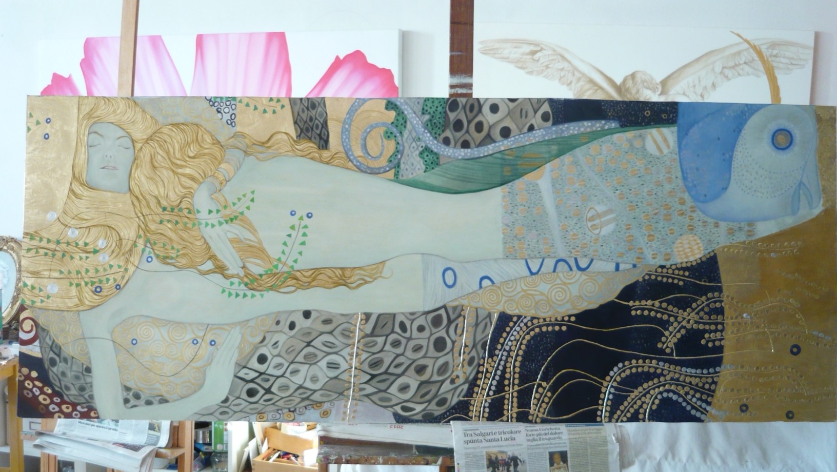 Da: Gustav Klimt - Bisce d'acqua - olio e foglia d'oro su pannello di legno
