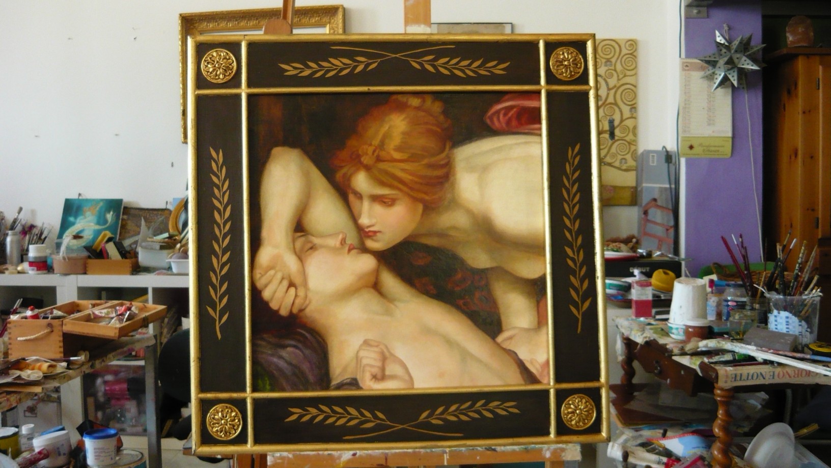 Da: John William Waterhouse - Il risveglio di Adone - particolare olio su tela cm. 60 x 60